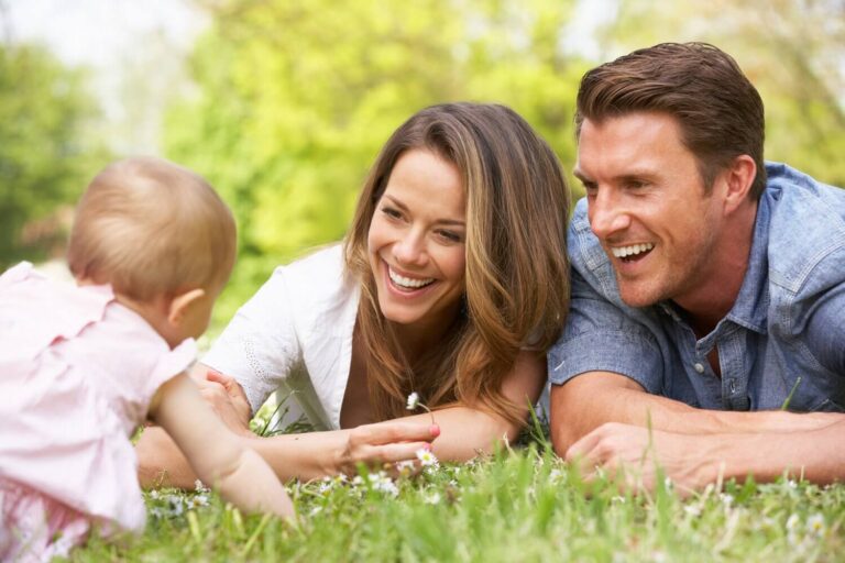 Couple smiling and spending time together outdoors